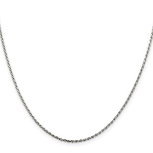  Sterling Silver Rhodium Plated Diamond Cut Rope Chain
