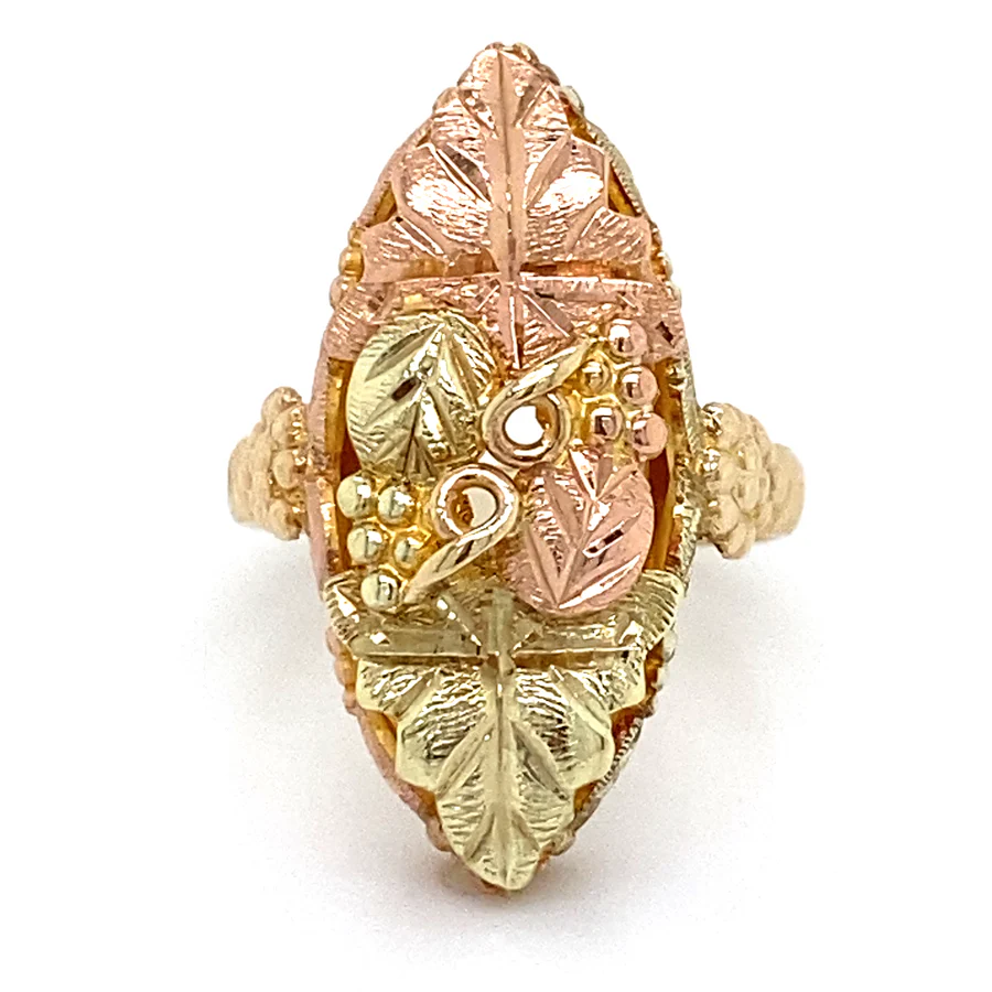  10K Bicolor Gold Black Hills Ring 