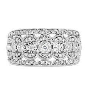  14K White Gold Diamond Band 