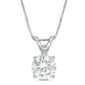  14K White Gold Lab Diamond Pendant Necklace