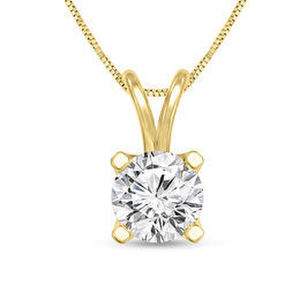  14K Yellow Gold Lab Grown Diamond Solitaire Necklace 