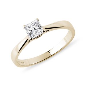 14K YG princess diamond ring .20ct
