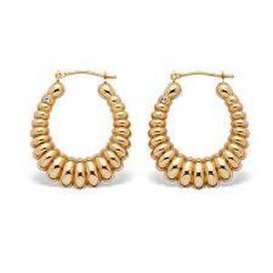 10K Yellow Gold Hollow Hoop Earrings 