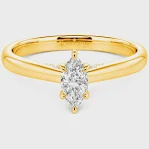  14K Yellow Gold Marquise Diamond Ring 