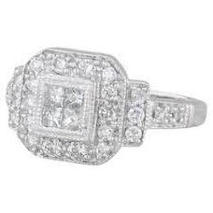  10K White Gold Diamond Ring 