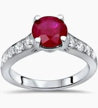  14K White Gold Ruby and Diamond Ring 
