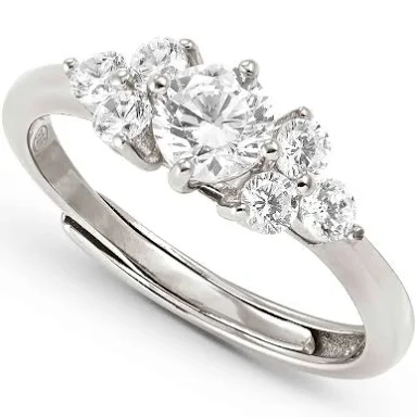  10K White Gold Cubic Zirconia Ring Size 7
