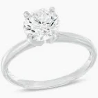  14K White Gold Round Solitire Lab Diamond Ring
