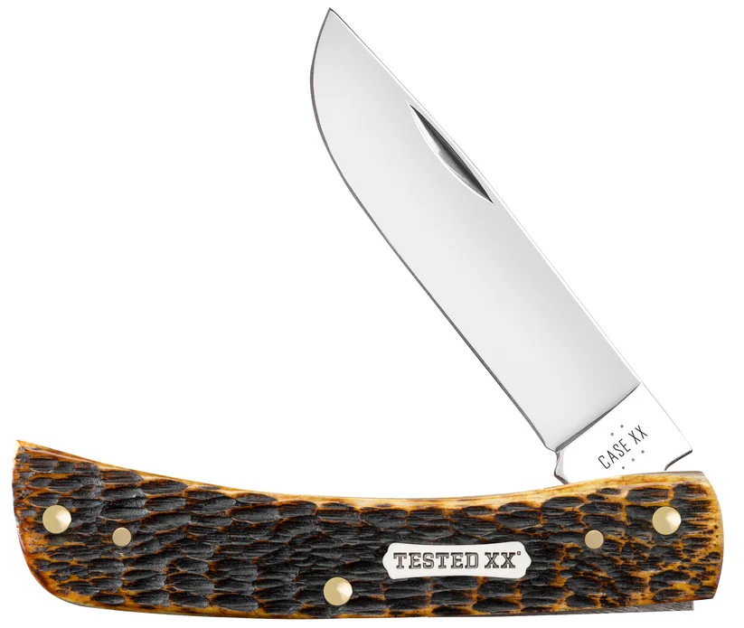 Case Rogers Jigged Burnt Amber Bone CS Sod Buster® Jr No51394