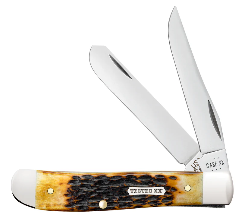 Case Rogers Jigged Burnt Amber Bone CS Mini Trapper No51391