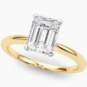  14K Yellow Gold 2CTW Emerald LAB Diamond Ring 