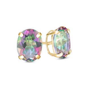  10K YG Mystic Topaz Stud Earrings