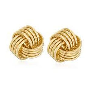  14K Yellow Gold Knot Style Post Earrings
