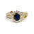  14K Yellow Gold Diamond Sapphire Ring
