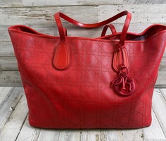 Christian Dior Cannage Quilted Rosato Canvas Panarea Tote