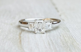 1.00ctw The Leo Emerald Cut 3 Diamond 14kw 