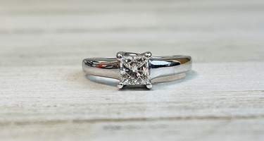 0.62ct Princess Diamond Solitaire 14kw 