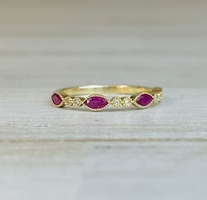 Ruby & Diamond Band 14kyg Sz7 