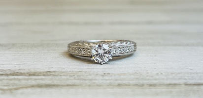 0.50ctw Round Brilliant Lab Grown Ctr Diamond Engagement Ring 14kw