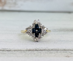 0.54ctw Diamond & 0.27tw Sapphire Ring 14ky 