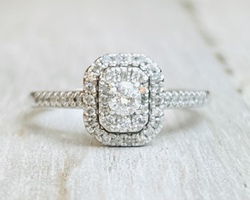 0.50ctw Diamond Double Halo Engagement Ring 10kw