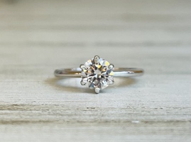 1.08ct Round Brilliant Lab Grown Diamond Solitaire 14kw