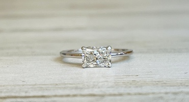 1.09ct Radiant Cut Lab Grown Diamond Solitaire 14kw 