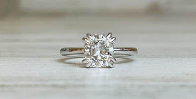 2.14ctw Cushion Cut Lab Diamond Solitaire 14kw 