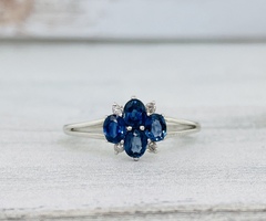 Sapphire & Diamond Ring 14kw 