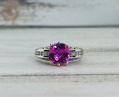 Cr Pink Tourmaline & Diamond Ring 14kt2