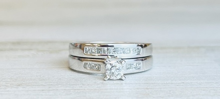 0.60ctw Diamond Bridal Set 14kw 
