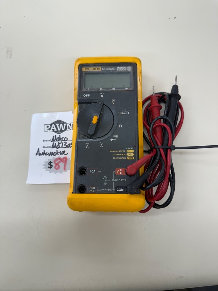 Fluke MD73AS3 Matco Tools Digital Multimeter | Jeweler's Cut Pawn
