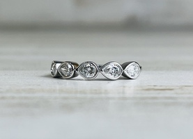 0.75ctw LAB GROWN PEAR DIAMOND BEZEL BAND 14kw