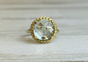  EFFY 7.10CT GREEN AMETHYST RING 14KY