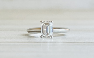 1.16ct LAB GROWN DIAMOND EMERALD CUT SOLITAIRE E VS2 IGI CERT LG636426640 14kw