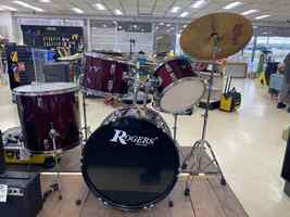 Rogers Drum Set in Burgundy (7 pc set) 