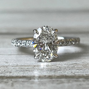 2.50cttw Lab Grown Oval Diamond Engagement Ring 14kw