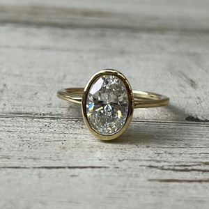 2ct Lab Grown Oval Diamond 14ky Ring