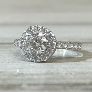 2ct Lab Grown Halo Diamond Engagement Ring 14kw 