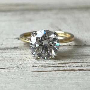 5ct Lab Grown Round Diamond 14ky Ring