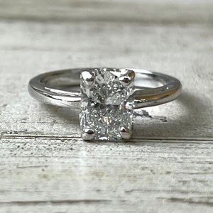  2.02ctw Lab Grown Brilliant Cushion Diamond 14kw Ring.