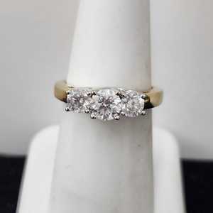 3 Stone Diamond Ring set in Trinity Style Mounting with appraisal