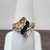 Swirl Design Ring with blue Stones & Diamonds
