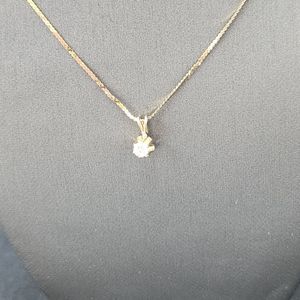 Approx. 15pt. Diamond solitaire on chain