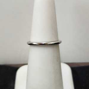  14 KT White Gold Wedding Band, Size 5 1/2