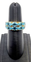 14K YG Ring with Aquamarine Stone 4.1g Size 7