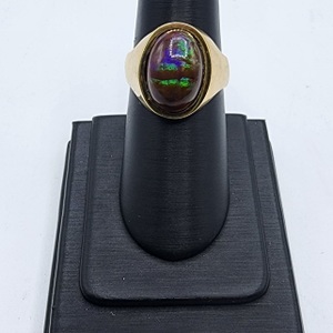 Brown Fire Opal Gold Ring