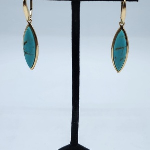 14k Gold Turquoise Dangle Earrings