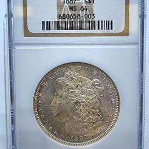 1887 $1 Morgan MS 64