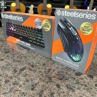 SteelSeries - Apex Pro Mini - 60% Keyboard RGB PBT Keycaps, Aerox-9 Mouse Combo